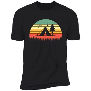 camping van camper vintage sunset campfire shirt