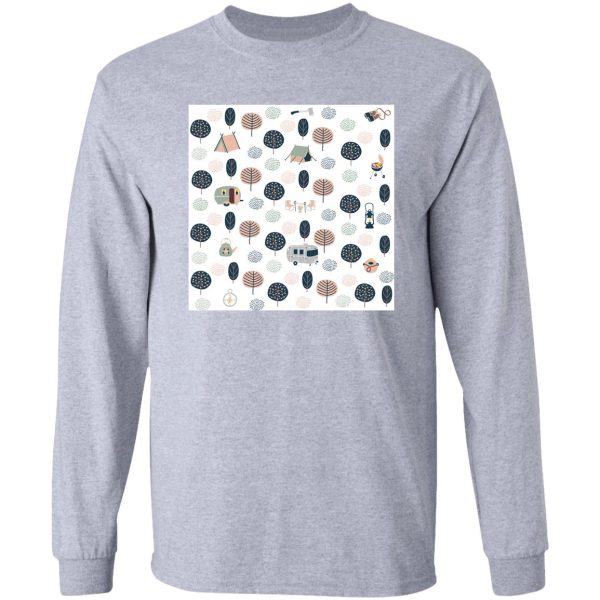 camping white pattern long sleeve