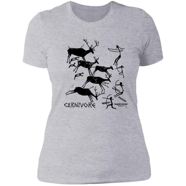 carnivore cave painting lady t-shirt