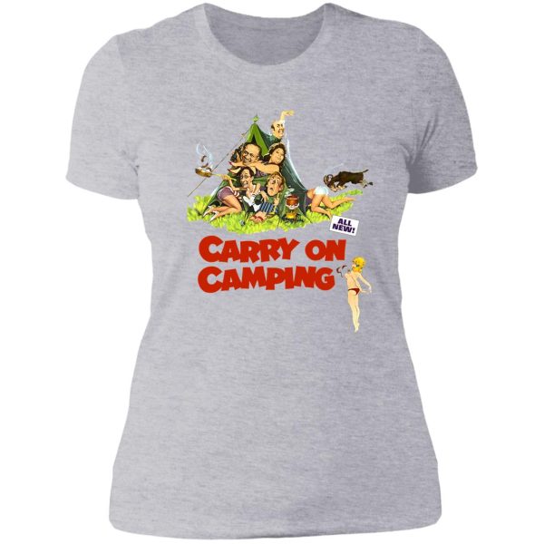 carry on camping lady t-shirt