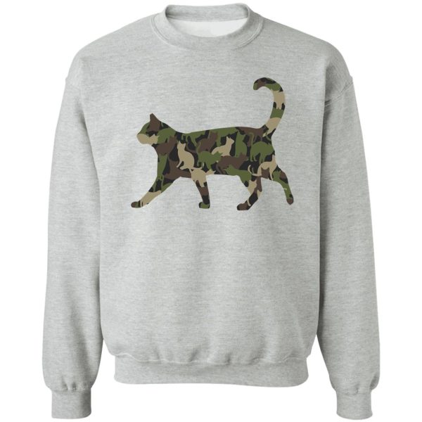 cat in camouflage sweatshirt