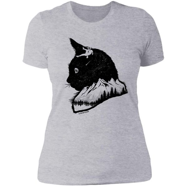 cat lovers rock climbers lady t-shirt
