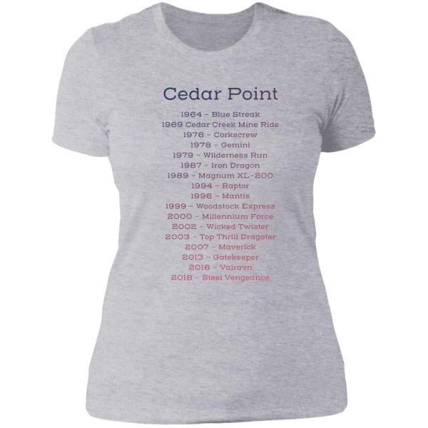 cedar point timeline lady t-shirt