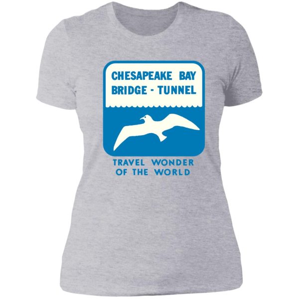 chesapeake bay bridge tunnel vintage travel decal lady t-shirt