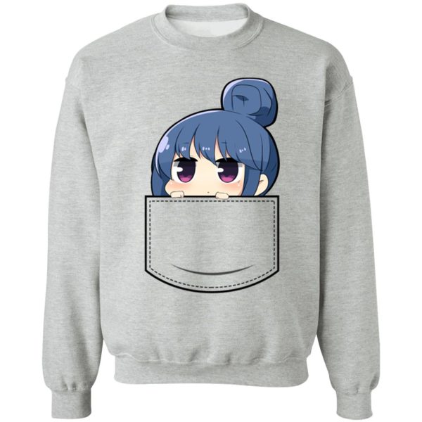 chibi shima rin in your pocket - yuru camp sweatshirt