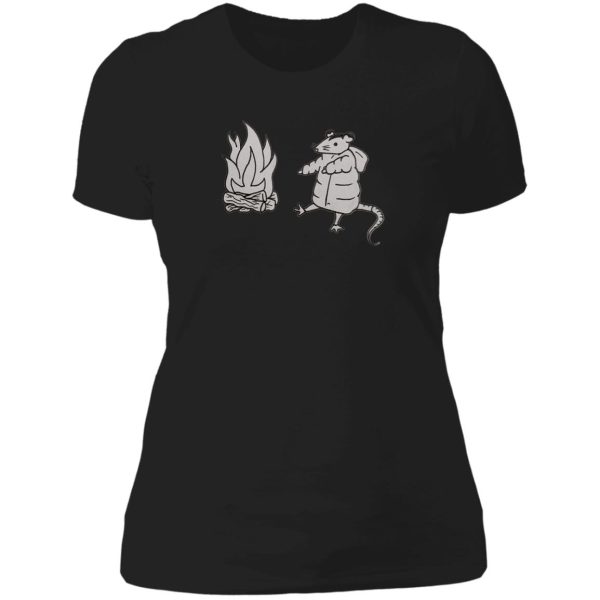 chilly possum by the campfire lady t-shirt