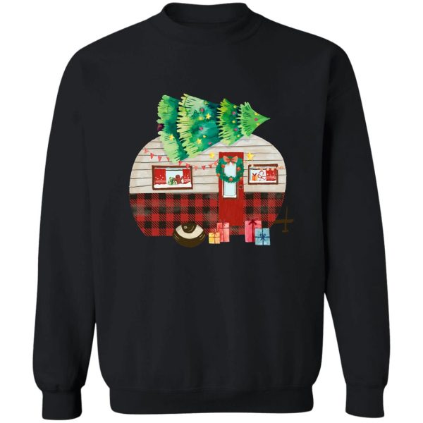 christmas camper gift . buffalo plaid christmas camper sweatshirt