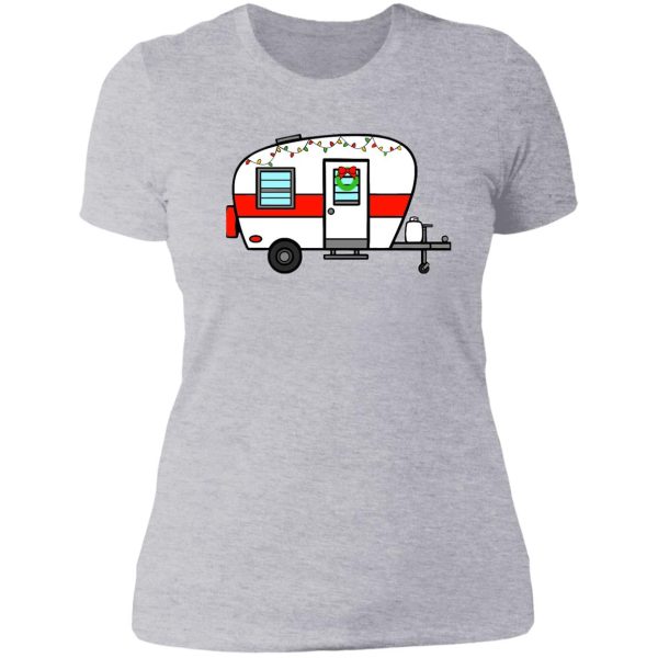 christmas camper lady t-shirt