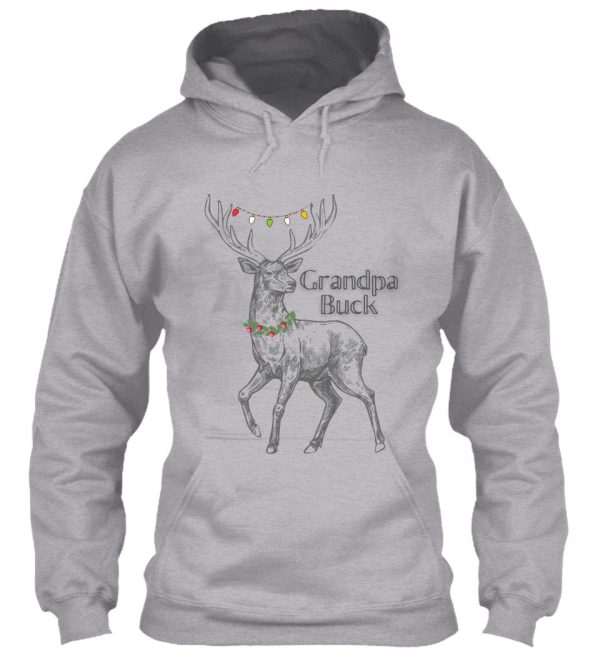 christmas holiday grandpa buck with large buck design hoodie