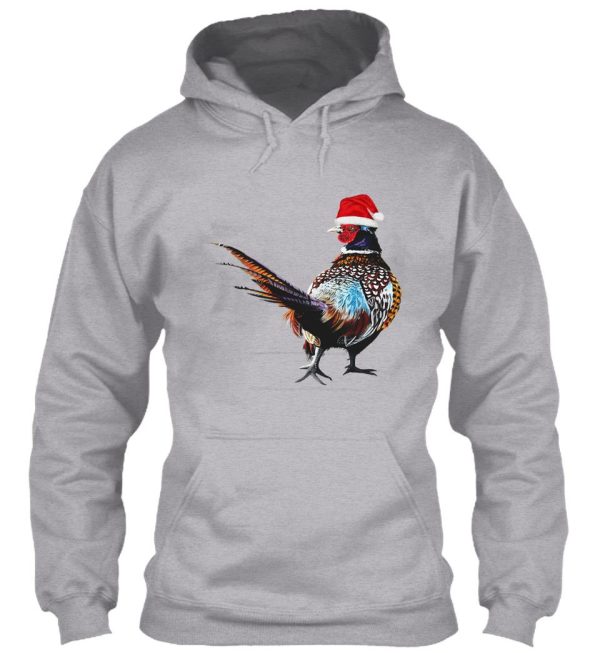 christmas pheasant - festive pheasants - game bird- christmas pheasant art hoodie