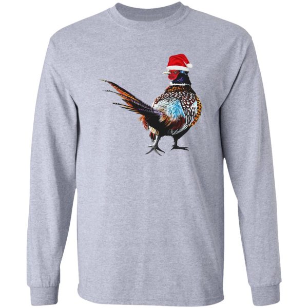 christmas pheasant - festive pheasants - game bird- christmas pheasant art long sleeve