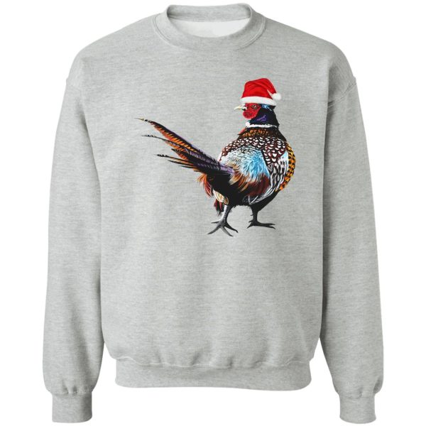 christmas pheasant - festive pheasants - game bird- christmas pheasant art sweatshirt