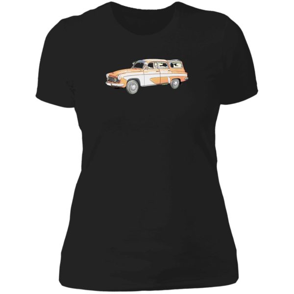 classic camper car lady t-shirt