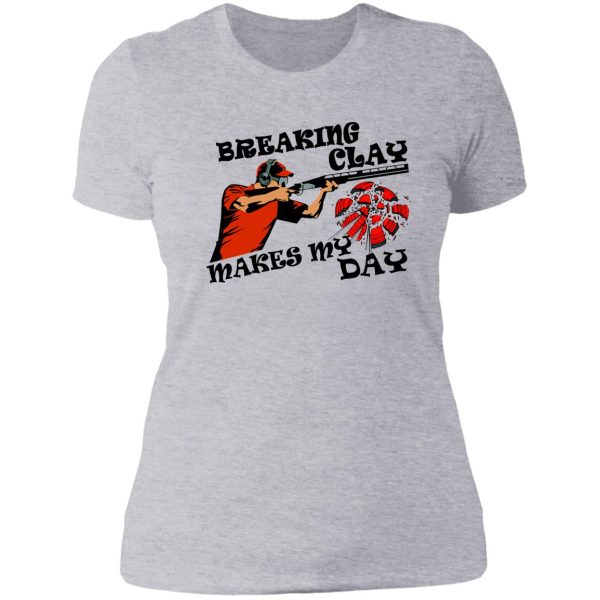 clay pigeon shooting gift - shot gun skeet trap target clay breaker lady t-shirt