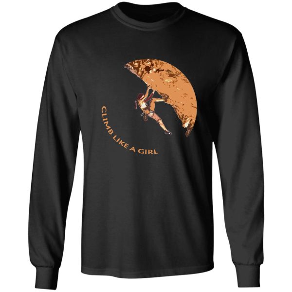 climb like a girl rock climbing bouldering long sleeve