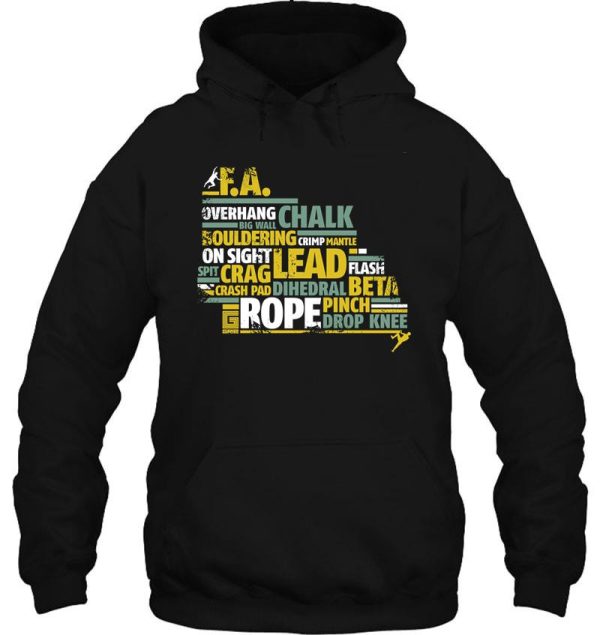 climb word hoodie