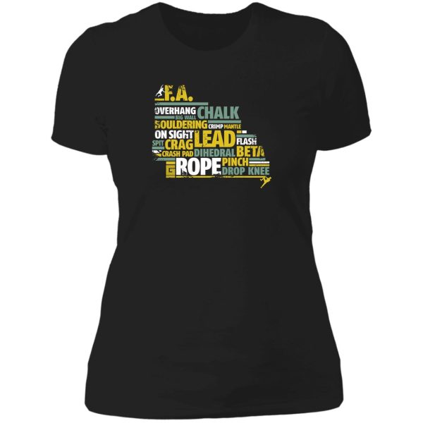 climb word lady t-shirt