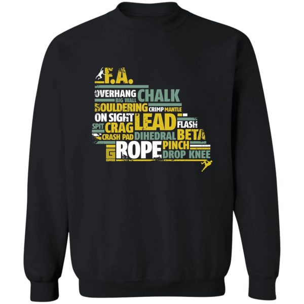 climb word sweatshirt