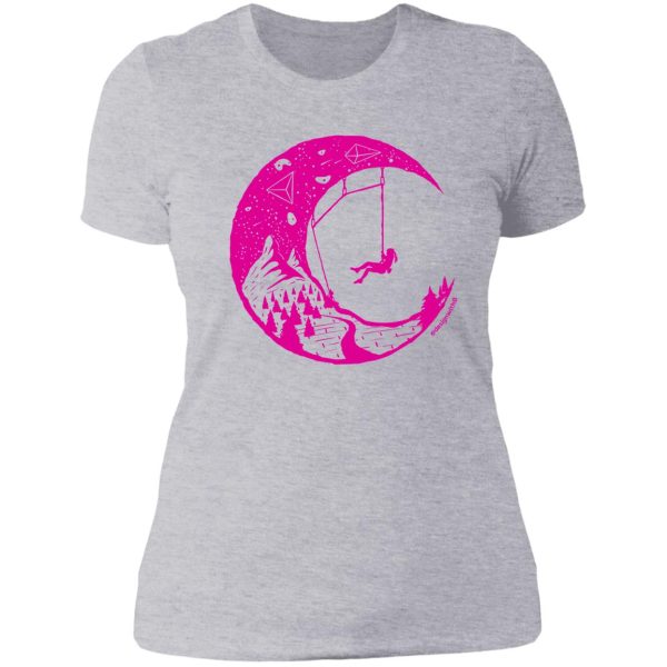 climbers sky (girls rock version) rock climbing lady t-shirt