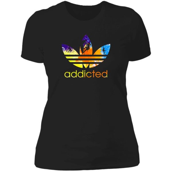 climbing addicted watercolor lady t-shirt