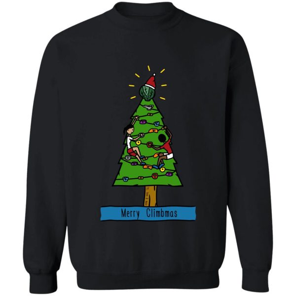 climbing bouldering christmas tree - vegetarian version! sweatshirt