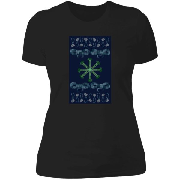 climbing christmas jumper lady t-shirt