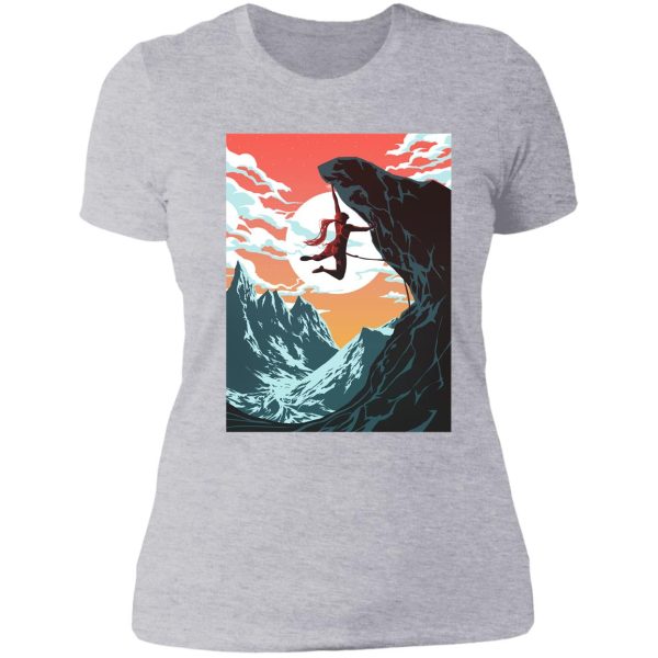 climbing girl vector art lady t-shirt