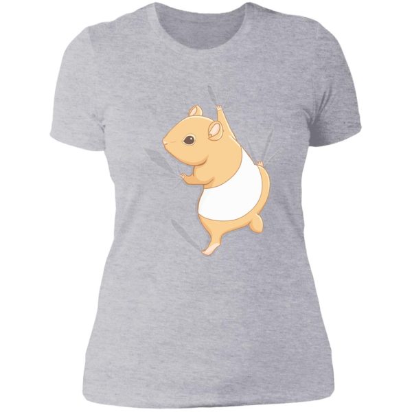 climbing hamster lady t-shirt