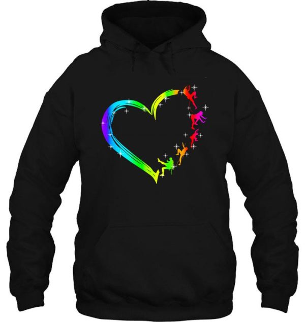 climbing heart watercolor art hoodie