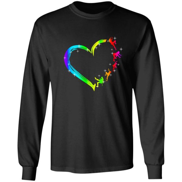 climbing heart watercolor art long sleeve