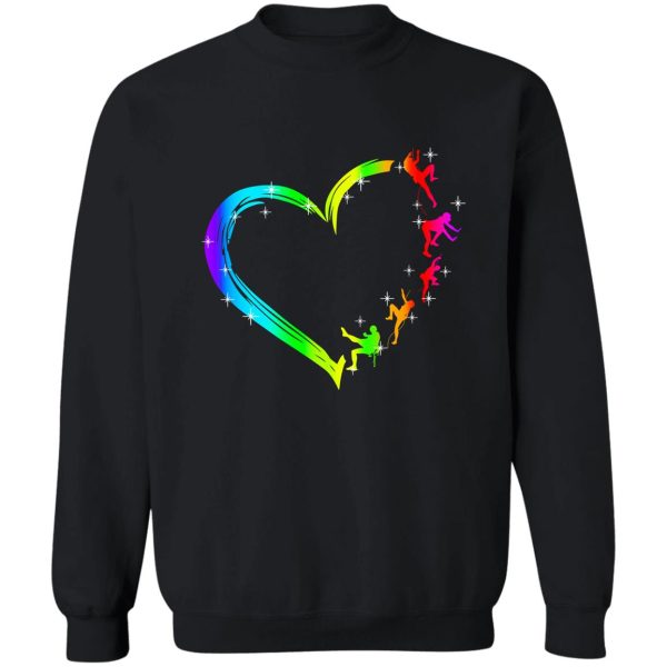 climbing heart watercolor art sweatshirt