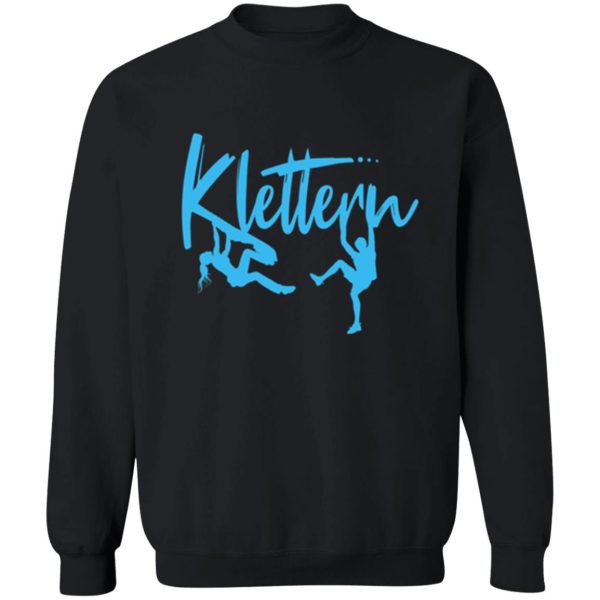 climbing lettering in turquoise and pink with female climbers - climbing gift sweatshirt