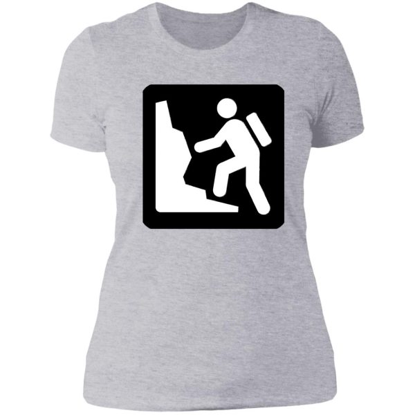 climbing sign & camper hiker lady t-shirt