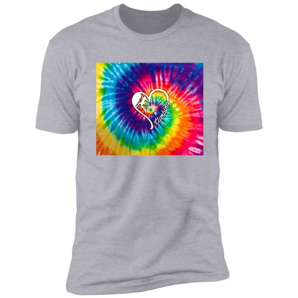 climbing tie dye shirt