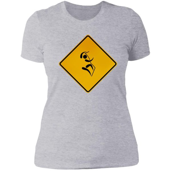 climbing - warning sign lady t-shirt