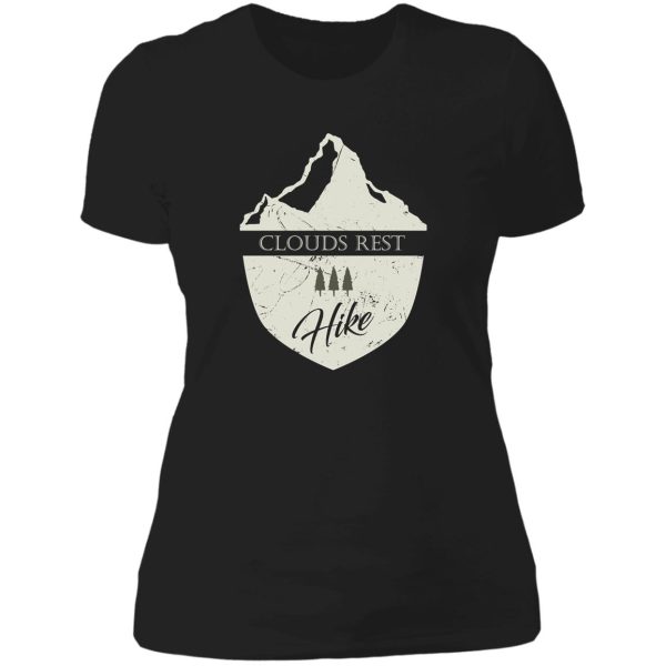 clouds rest california mountain hike lady t-shirt