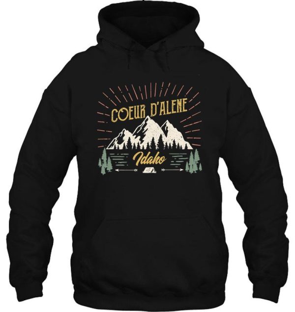 coeur dalene idaho mountain design on back hoodie