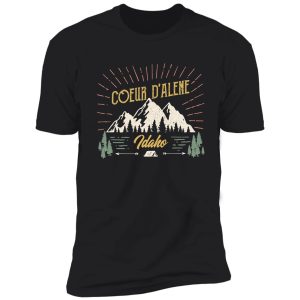 coeur d'alene idaho mountain design on back shirt