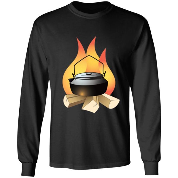 coffee pot and camp fire long sleeve