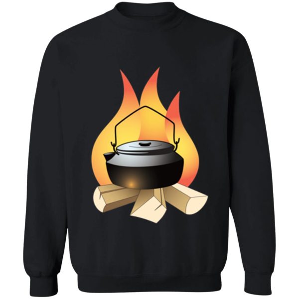 coffee pot and camp fire sweatshirt