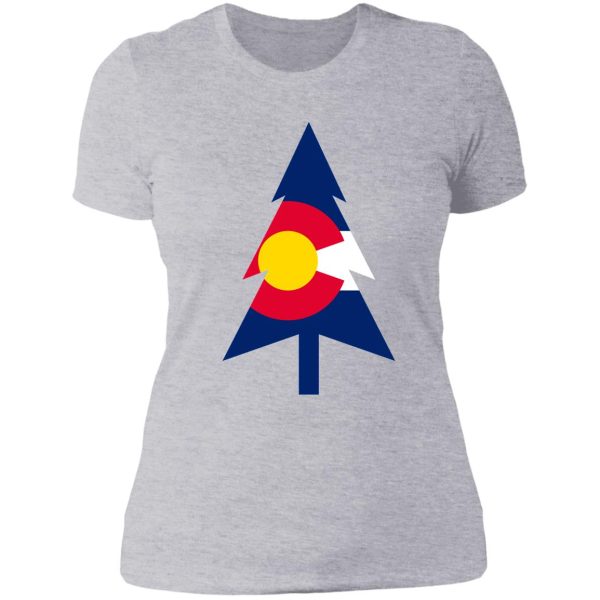 colorado flag tree & explorer travel lady t-shirt