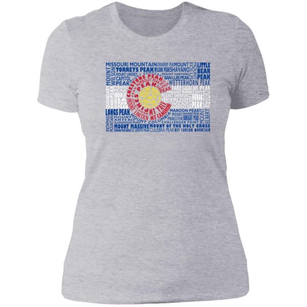 colorado fourteeners state flag 14ers lady t-shirt