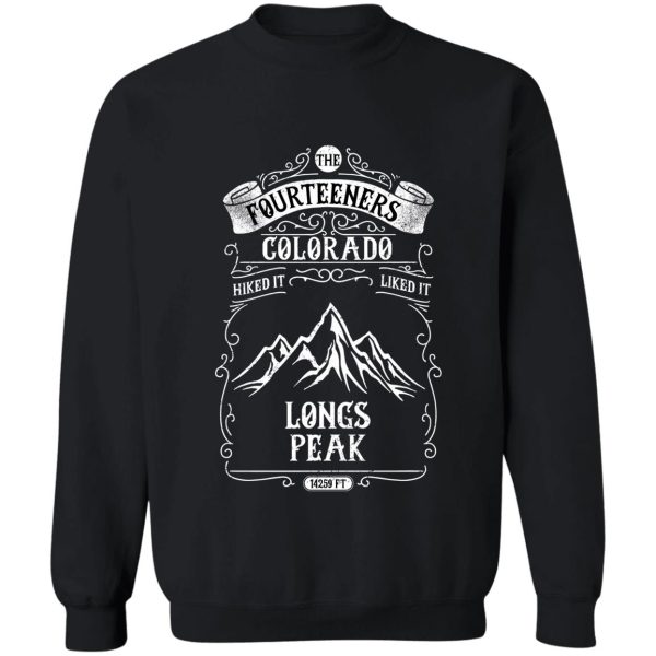 colorado mountain-fourteeners-hiking-longs peak sweatshirt