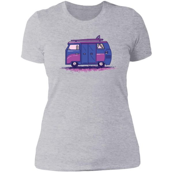 colored camper van lady t-shirt