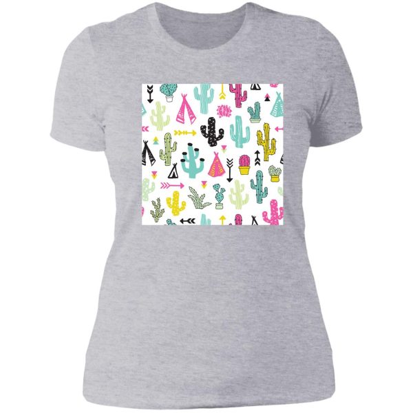 colorful camping lady t-shirt