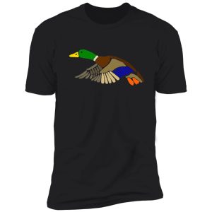 cool artistic mallard duck in flight art shirt
