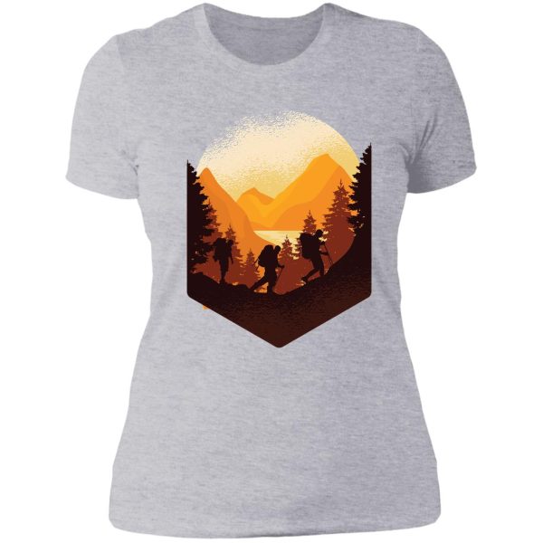 cool mountain hiking lady t-shirt