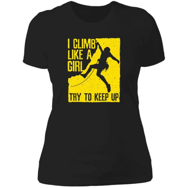 cool rock climbing for women girls kids climb lady t-shirt