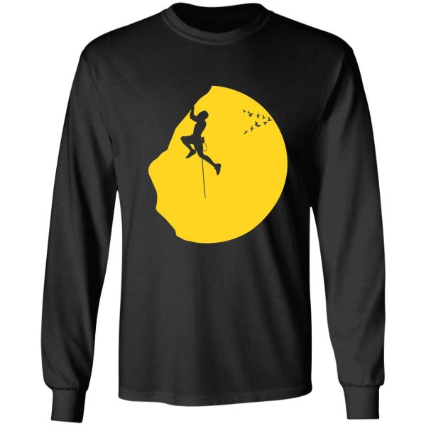 cool rock climbing mountains sport t-shirt long sleeve