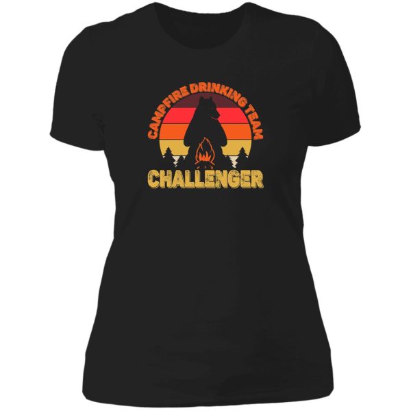 copy of campers campfire drinking team challenger camping bears funny lady t-shirt